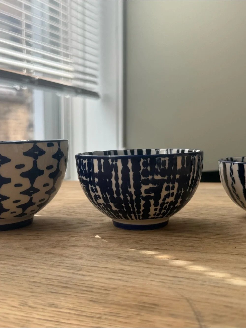West Elm Indigo Tie-Dye Nesting Bowls. Set of 3